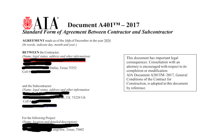 draft and review aia construction contracts for you